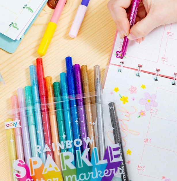 Sparkly Gel Pens 6 Colors Fine Point Rainbow Gradient Pens For Highlighting  On Markers Comfortable Grip Colored Pencils For Kids