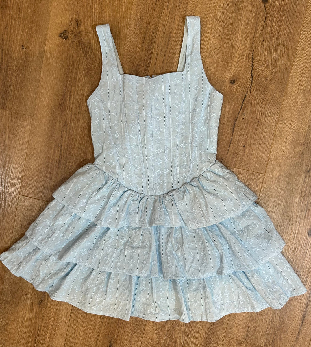 Light Blue Eyelet Dress  the blue bret