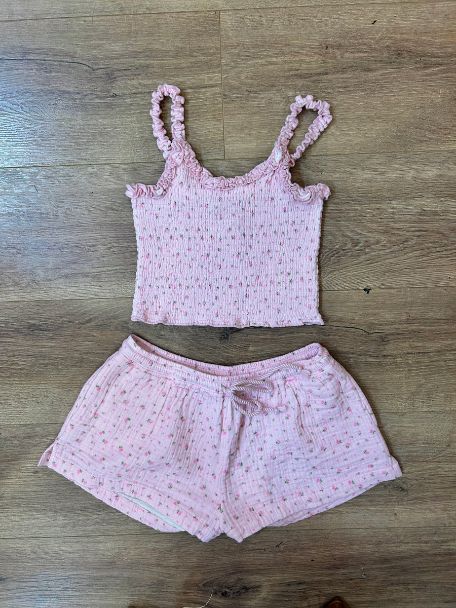★★ ★★ Here Capri Rose Cotton Lip Sweater Tank tara-silk-twill-twist-tank-top