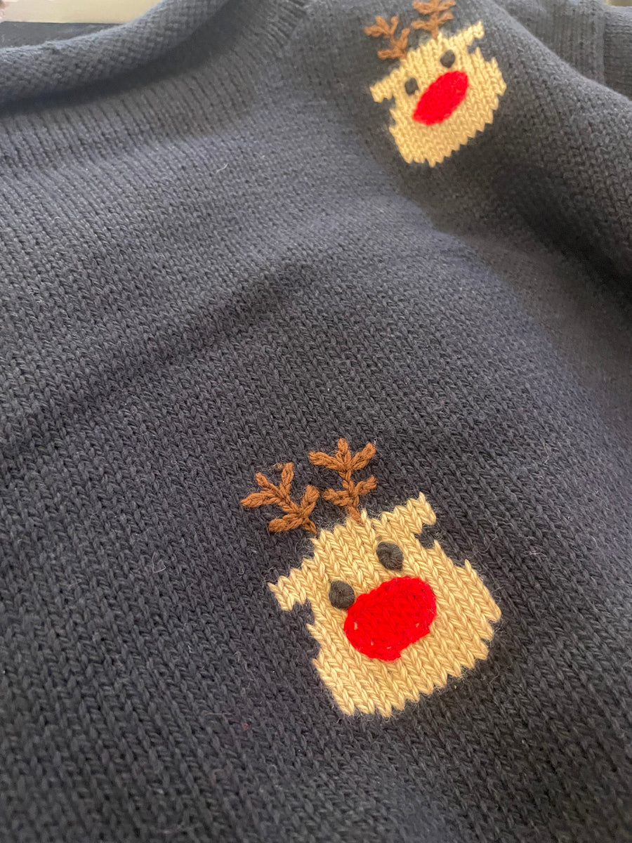 Navy American Flag Roll Neck | Claver/Luigi main image 1