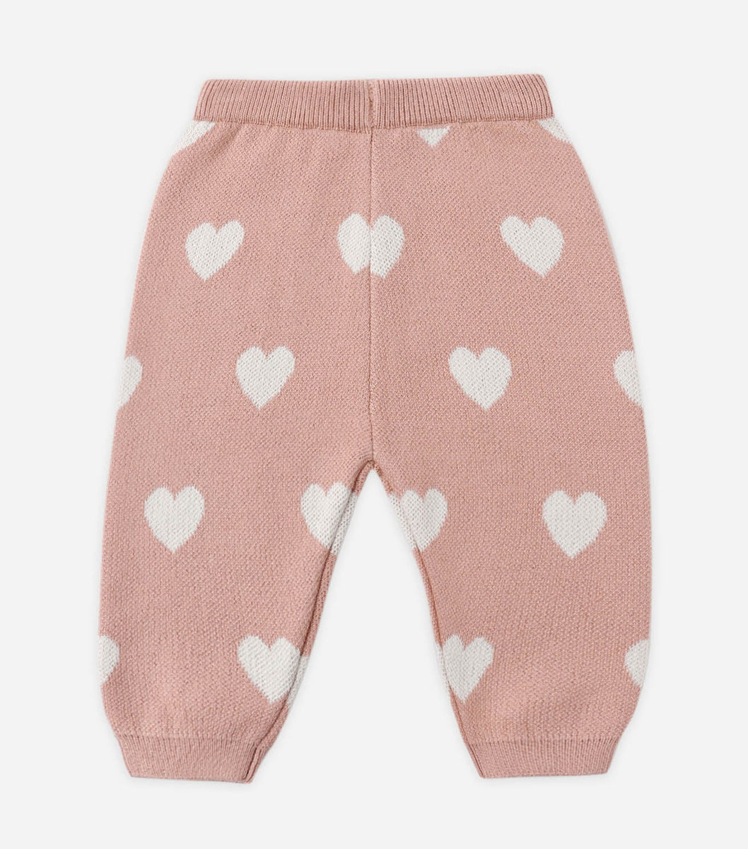 Heart Knit Pants Pink | Quincy Mae – the blue béret