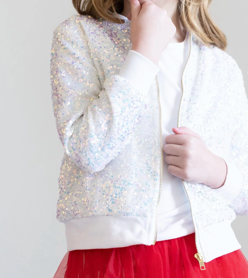 White clearance sequin jacket
