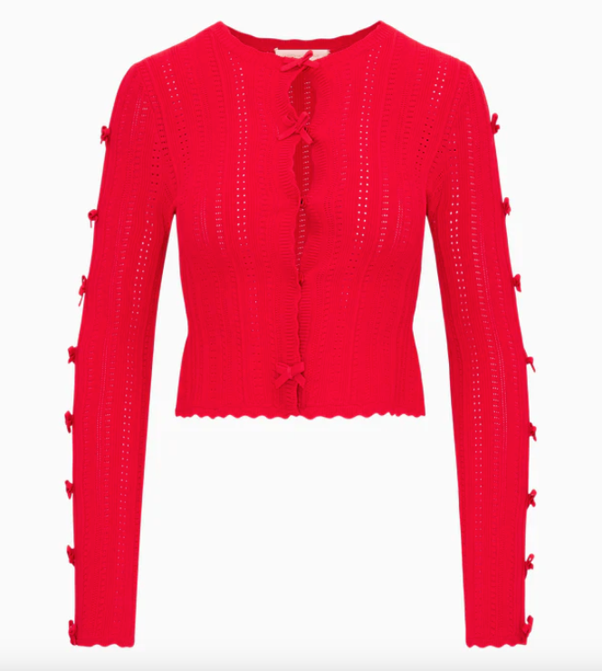 Zoriah Rib Pointelle Knit Cardigan | Love Shack Fancy – the blue béret