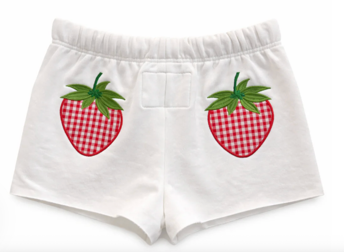 Leah Strawberry Applique Sweat Short | Katie J NYC – the blue béret