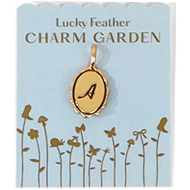 Charm Garden - Scalloped Initial Charm - Gold A
