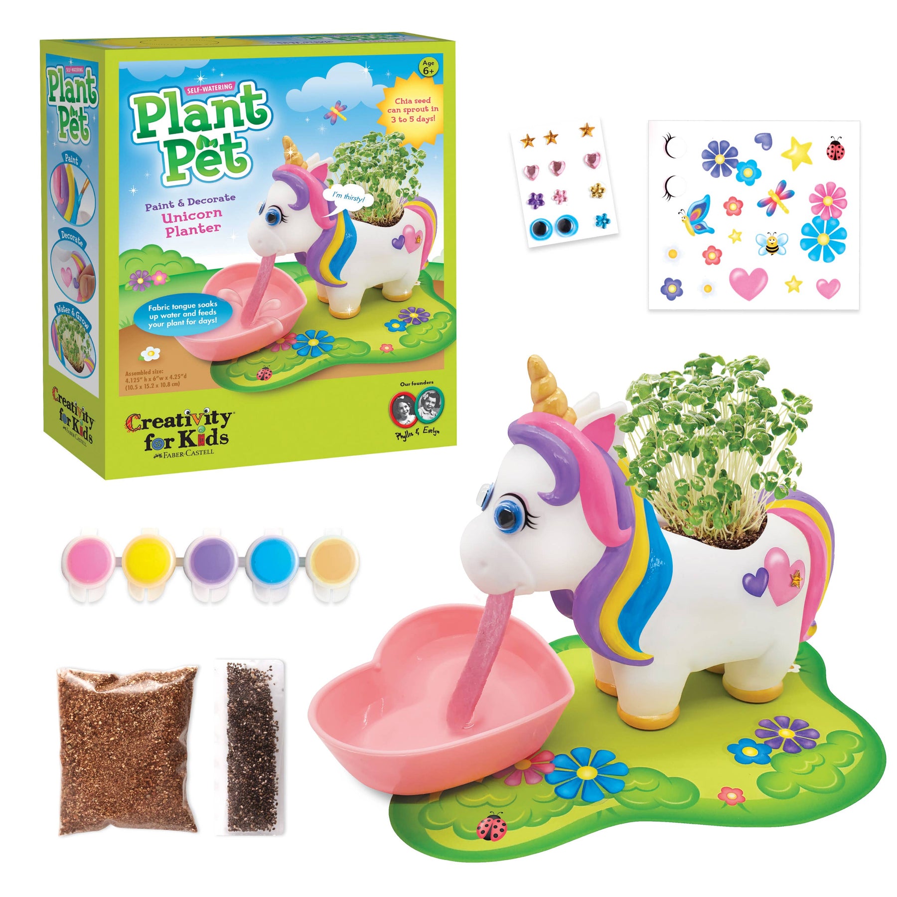 self watering plant tongue Self-Watering Plant Pet Unicorn Grow Craft Kit for Kids – the blue béret