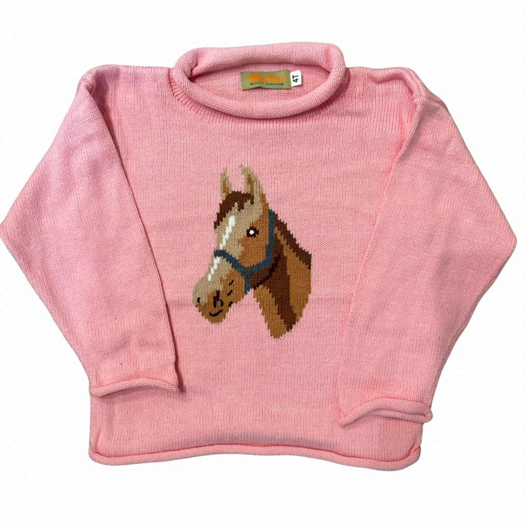 Pink Horse Roll Neck Sweater – the blue béret