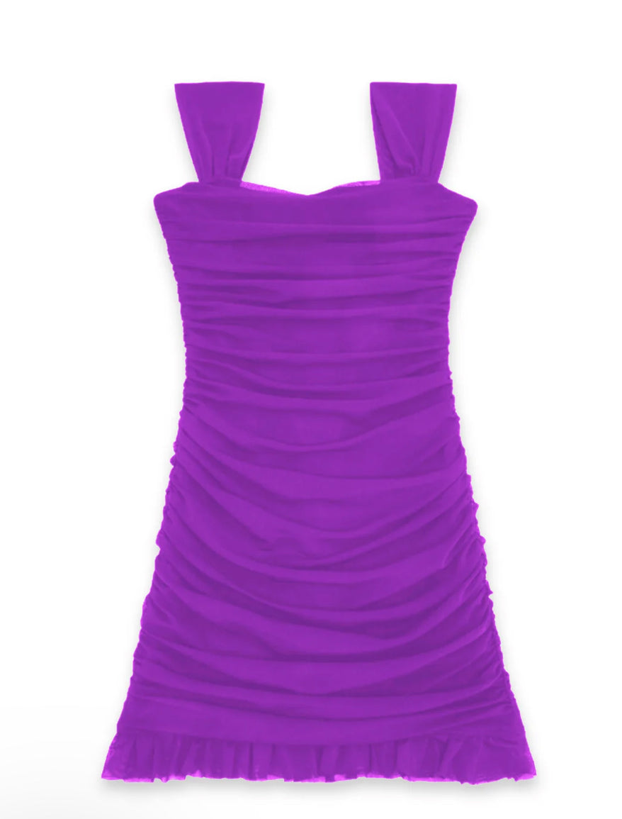 katie dress purple KATIE Ruched Side Cut Out Dress  Miss Behave Girls Corp