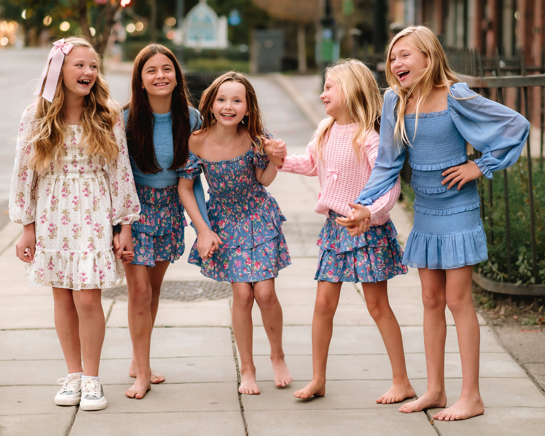 Brooke Skirt Vintage Blue Floral | Katie J NYC – the blue béret