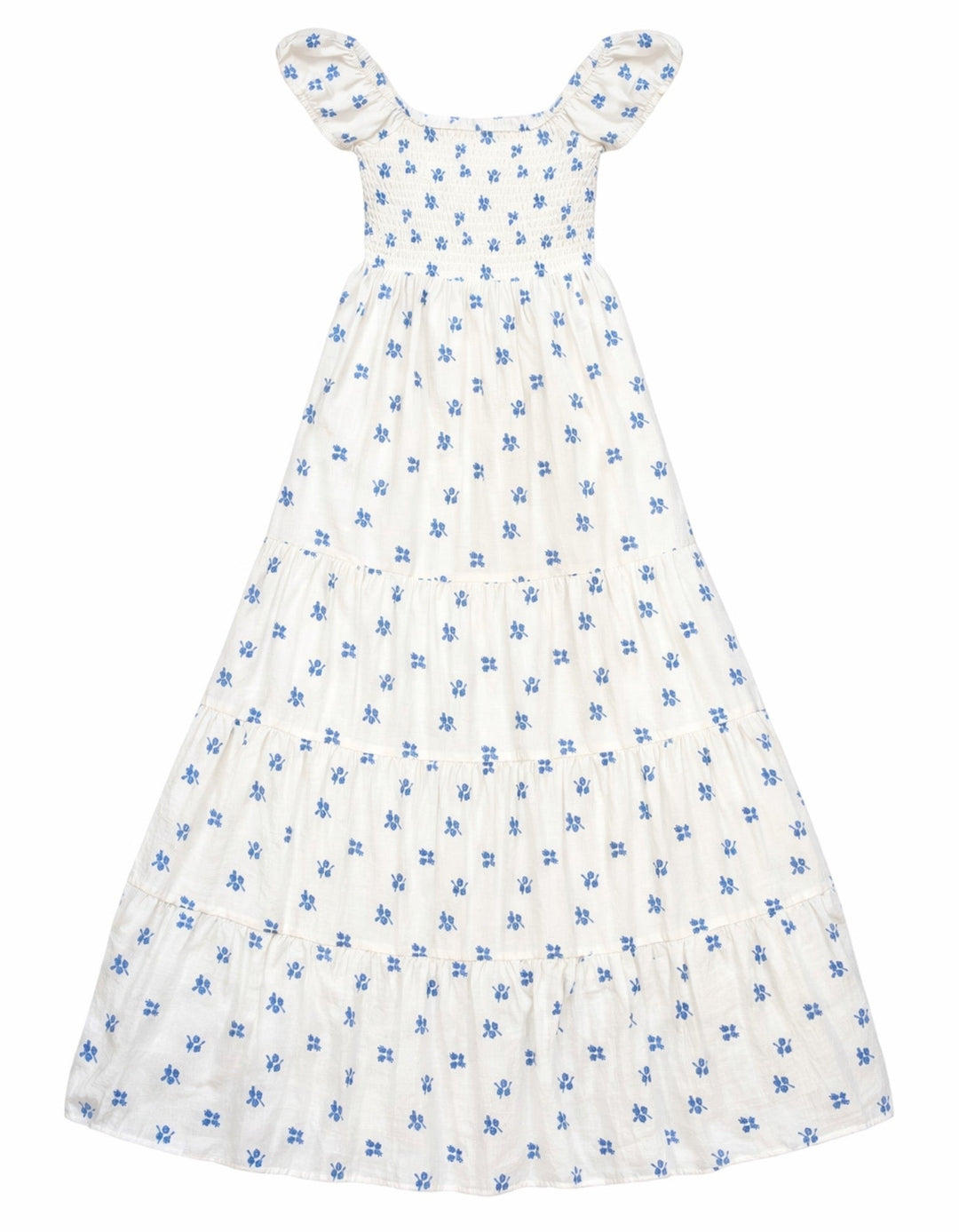 Indie Print Puff Sleeve Maxi Boho Eyelet | Katie J – the blue béret
