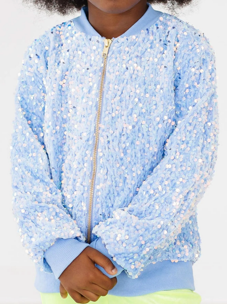 Light Blue Velvet Sequin Jacket – the blue béret