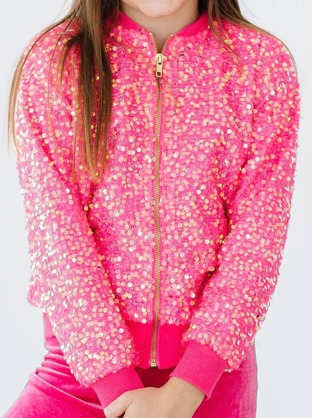 Pink sequin jacket hot sale