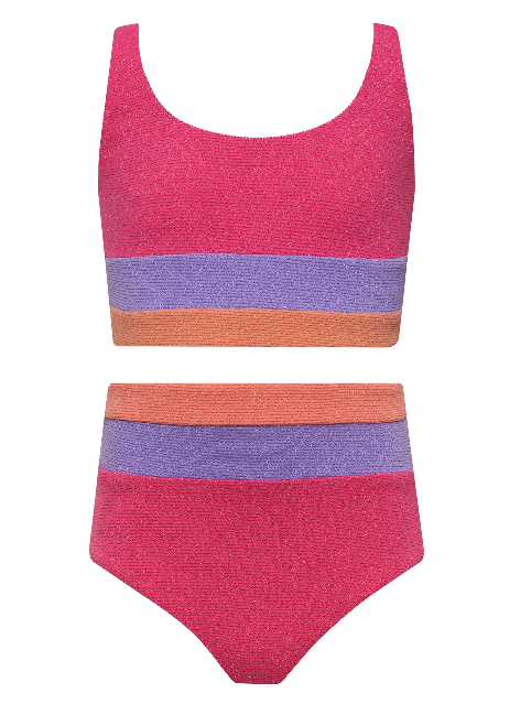Little Mackenzie & Heidi Set Coral Bay Colorblock Scrunch – the
