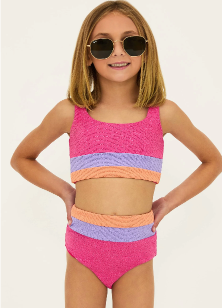 Little Mackenzie & Heidi Set Coral Bay Colorblock Scrunch – the