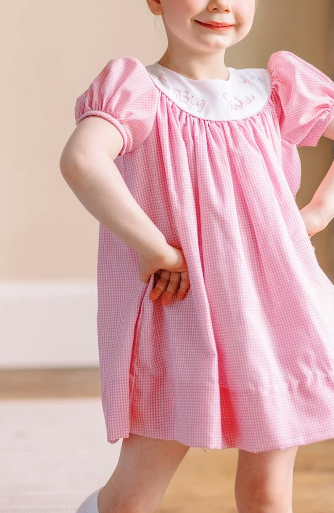 big sister dress Pink Smocked or special occasions Pink Striped Big Sister Smocked