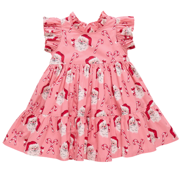 Jennifer Dress Pink Candy Cane Santa