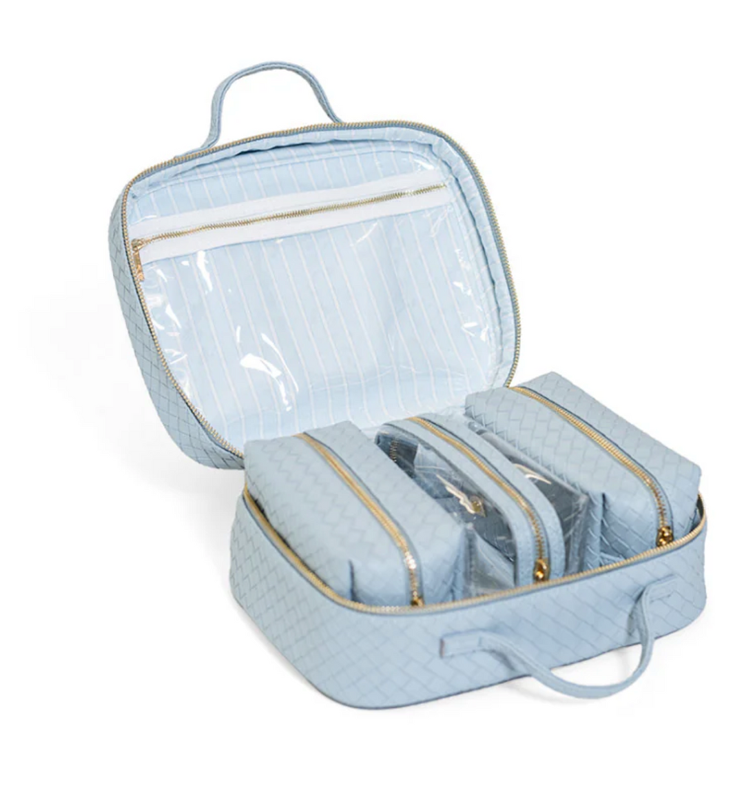 WOVEN SURF LUXE TRVL2 Cosmetic Toiletry Case – the blue béret