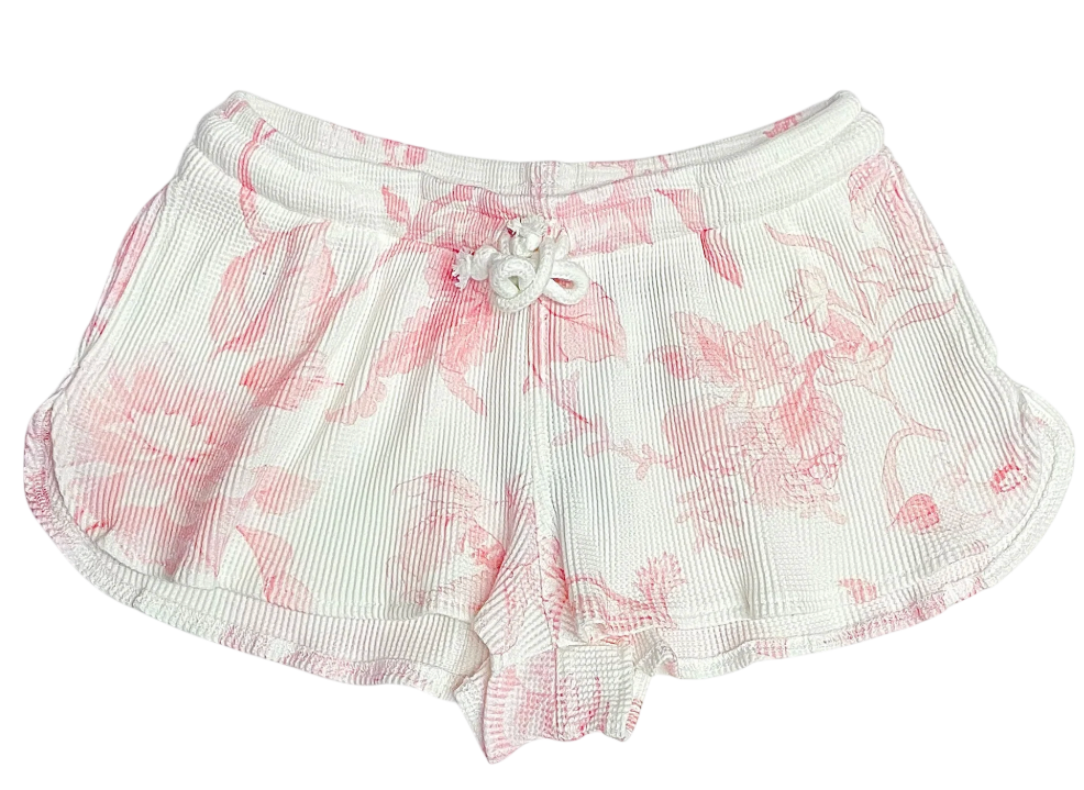 Katie WINTER BABE バスケットショートパンツ アイボリー Pink Toile Brynn Waffle Shorts | Katie J NYC – the blue béret