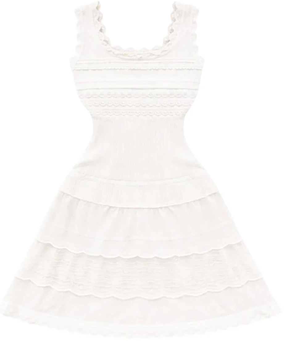 Jeni Pearl Trimmed Dress - White Knit | Katie J the blue bret Jeni Pearl Trimmed Dress - White Knit | Katie J the blue bret