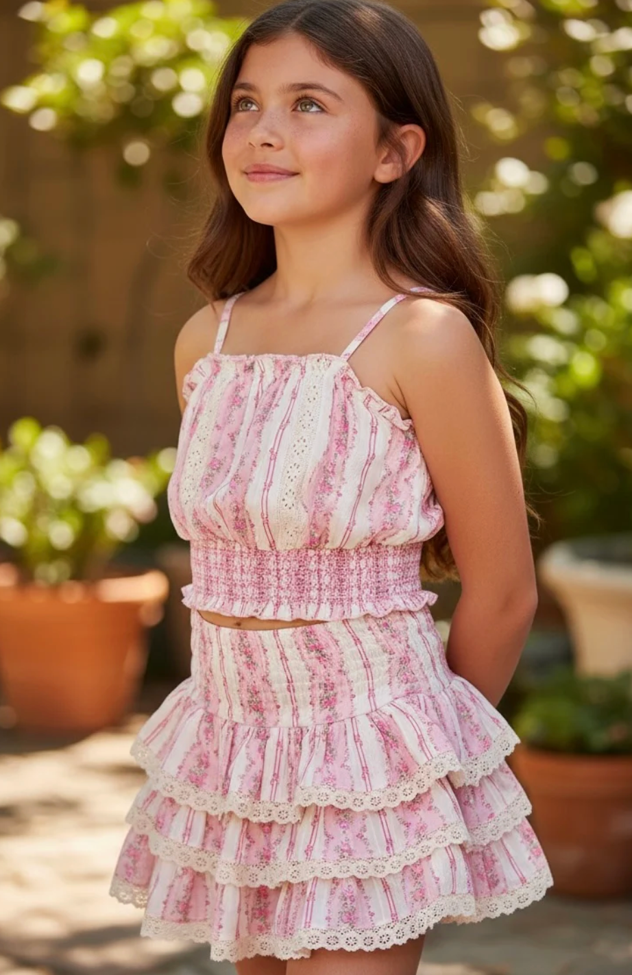 Melody Skirt- Baby Pink Cottage Stripe | Katie J – the blue béret