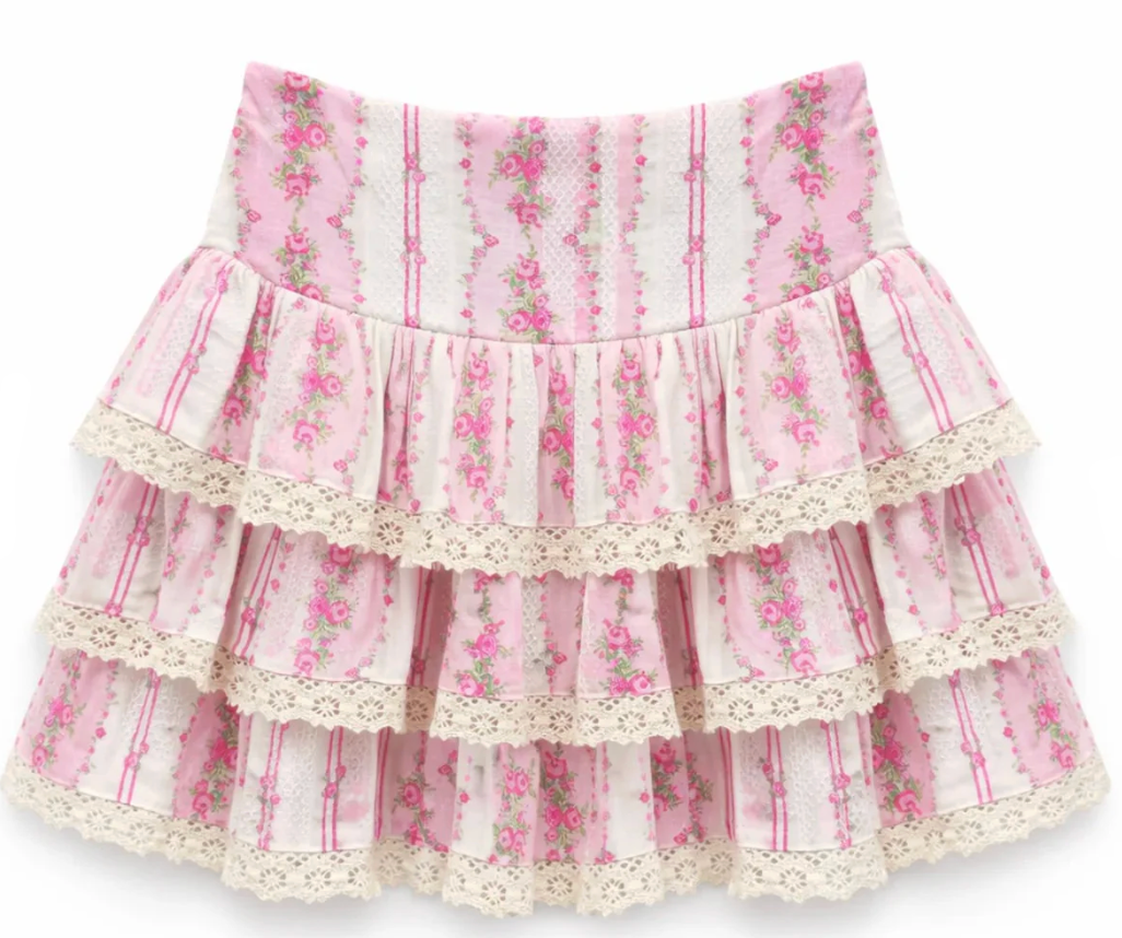 Melody Skirt- Baby Pink Cottage Stripe | Katie J – the blue béret