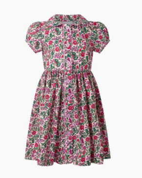 Pink Floral Button-Front Dress