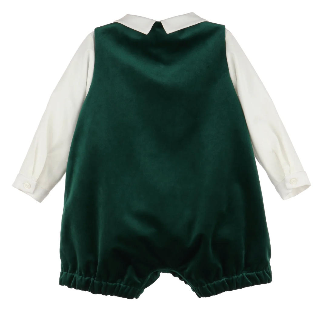 luli and me green velvet dress Deluxe Boy Romper Velvet Modern icons