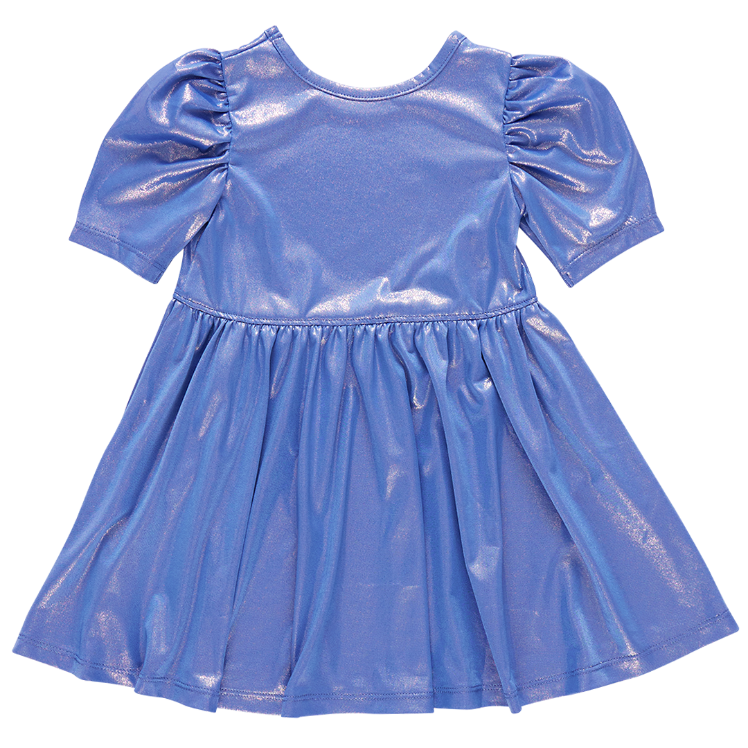 Girls Lame Laurie Dress - Blue the blue bret Girls Lame Laurie Dress - Blue the blue bret