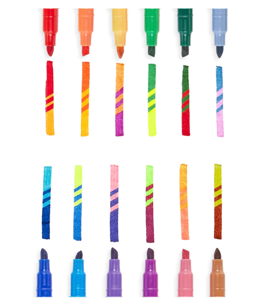 Ooly Double-Sided Markers - 9 pcs - Confetti Stamp
