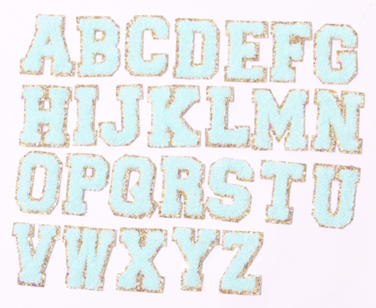 Chenille/Glitter Letters-Mint