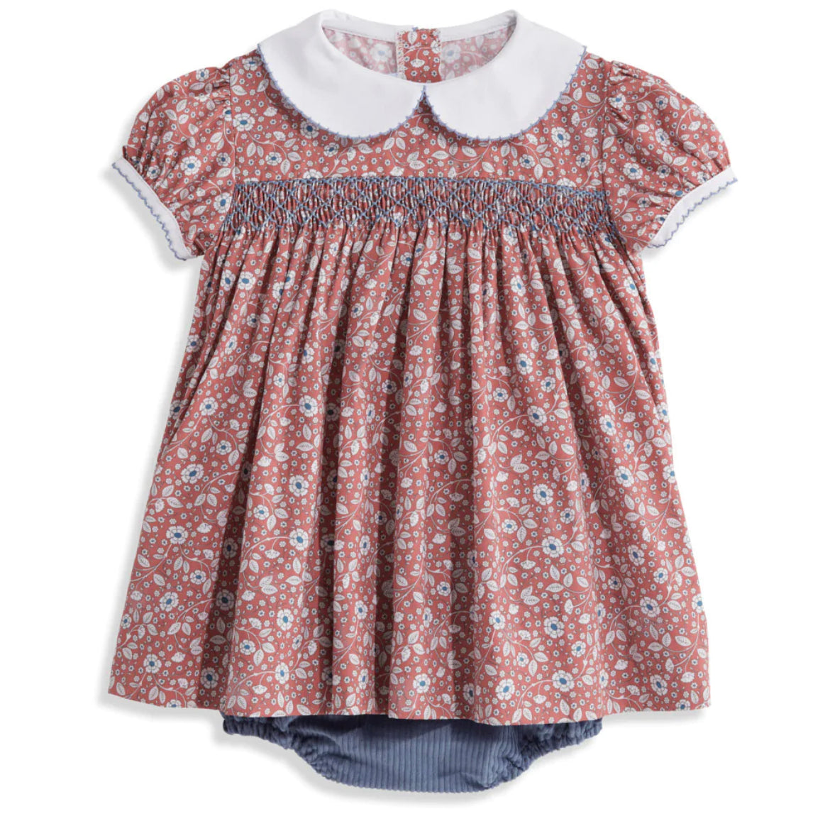 Eleanor Floral Smocked Bloomer Set by Bella Bliss the blue béret